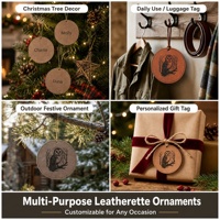 Ornement de Noël en similicuir avec ficelle, fournitures laser Glowforge fourniture laser CO2 cadeau personnalisé