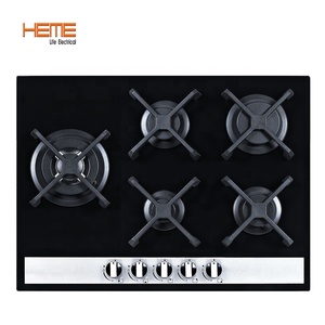 Household Cooking Appliances Gas Cooktop 5 Burners Tempered Glass Gas Cooker - Product Image 1