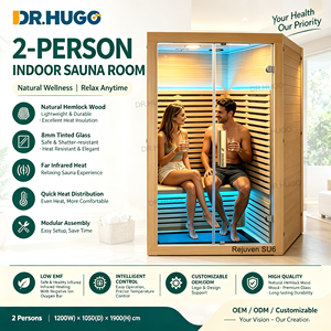 ห้องซาวน่าอินฟราเรดแบบคู่ขนาดกะทัดรัด DR.HUGO Rejuven SU6 สำหรับใช้ในบ้าน ทำจากไม้ พร้อมระบบควบคุมอุณหภูมิอัจฉริยะ - Product Image 2