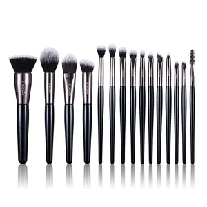 suppliers 32 pcs/set luxury professional Black wood handle Custom Logo Tool high quality Make up Brushes set