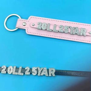 Customized Idol Name <b>Leather</b> Keychains with Letters, PU <b>Leather</b> DIY <b>Keychain</b> - Product Image 4