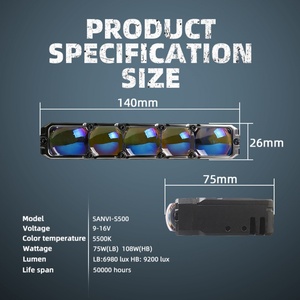 SANVI New S500 Car Auto Led Grille <b>Lights</b> 75w 108w 5500k Blue Lens Fog Lamp <b>Work</b> External Auxiliary <b>Lights</b> - Product Image 6