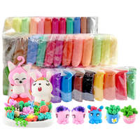 Kit tanah liat pemodelan tanah liat polimer kering Air 12/24/36 warna tanah liat ajaib Kreatif kering udara dengan alat pahat untuk anak-anak