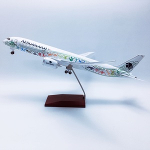 Modelo de Avión Gouli Aeromexico B787-9 de 41 cm, con Luces LED Controladas por Voz, Ruedas, Material ABS, Electrochapado 3D, Diseño Moderno - Product Image 1