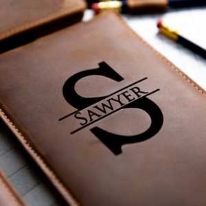 Customized Scorecard Holder Cattle Hide Leather Golf Scorecard Yardage Book Golf Performance Holder Scorecard case - Product Image 4