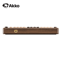 Clavier d'ordinateur en bois AKKO MU02 75% à touches interchangeables à chaud, clavier de jeu en bois