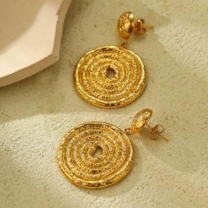 <span class=keywords><strong>Orecchini</strong></span> Pendenti Circolari Esagerati Placcati Oro <span class=keywords><strong>in</strong></span> <span class=keywords><strong>Acciaio</strong></span> Inossidabile per Donna Gioielli Trendy per Matrimonio - Product Image 5