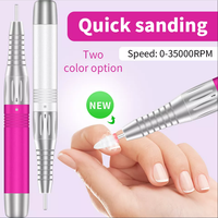 Fou! 2022 brillant dégradé couleur électrique Portable sans brosse perceuse à ongles polisseuse 35000 tr/min pour perceuse à ongles Rechargeable
