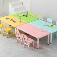 Bureau d'étude carré en plastique pour enfants de maternelle, hauteur réglable, design moderne, multifonctionnel, chambre, école, salon