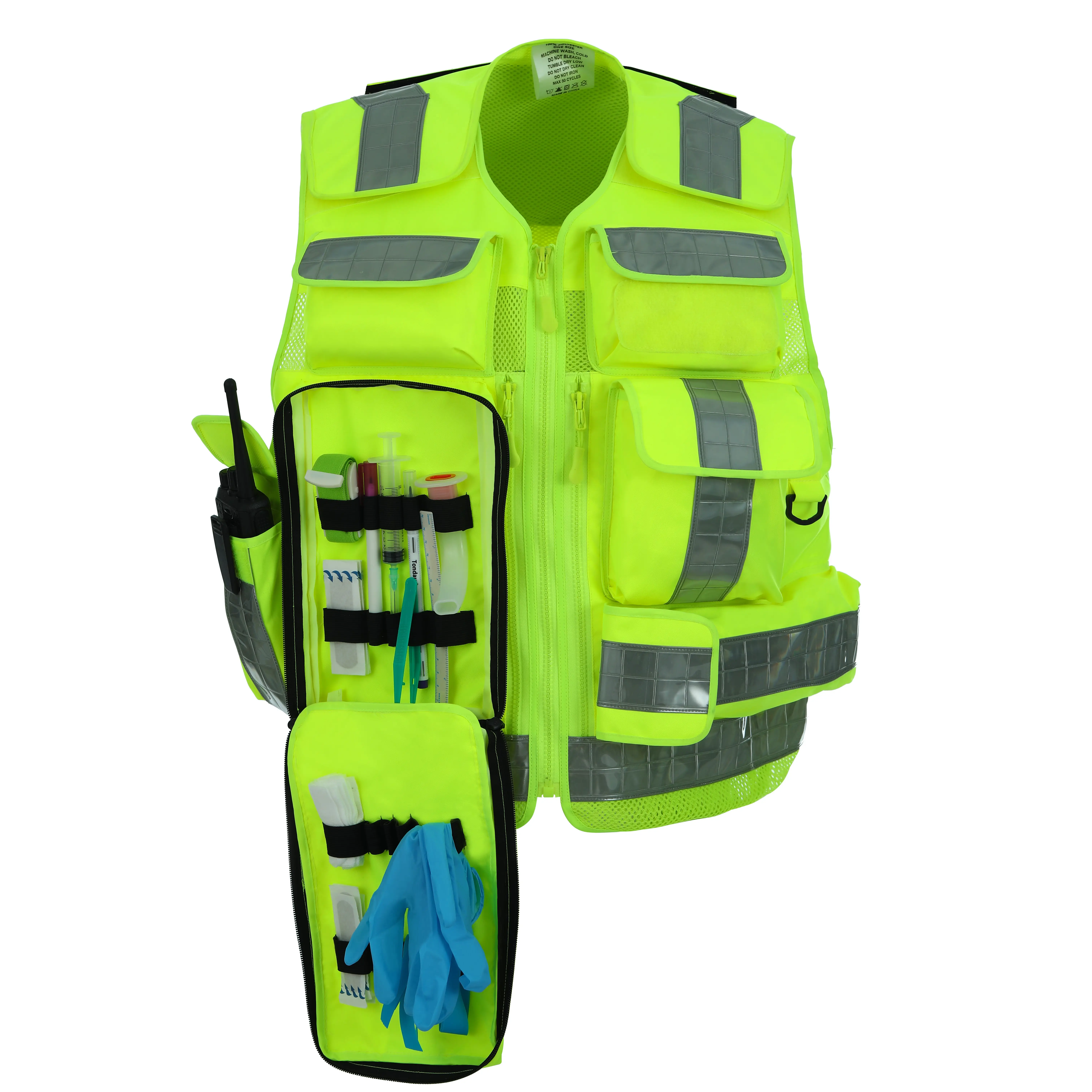 Safety Blue High Visibility EMS EMT AID Oxford Tactical Rescue Vest 9521 