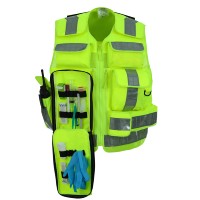 Reflecterende Veiligheid Mesh Polyester Fluorescerend Geel Ehbo Paramedicus Vest