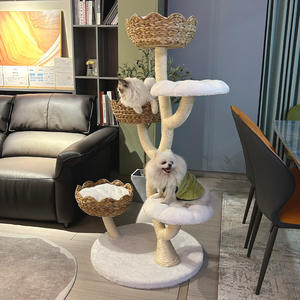 Bingkai panjat kucing besar Modern buatan tangan daun pisang alami kucing garuk <span class=keywords><strong>Post</strong></span> mainan Platform lompat rumah kucing-semuanya - Product Image 4