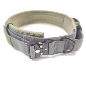 Kerah pelatihan anjing gesper logam dapat diatur kerah hewan peliharaan pengait dan lingkaran poliester mewah - Product Image 4