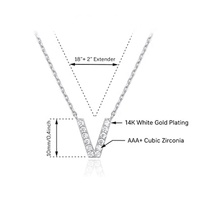 Bijoux fantaisie Collier à pendentif personnalisé Collier à lettre initiale en acier inoxydable plaqué or 14K avec zircon