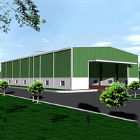 Garansi Kualitas Gudang Logam Struktur Baja Prefabrikasi 100% Buatan China Gedung Kantor Tahan Air Umur Pakai 20-30 Tahun