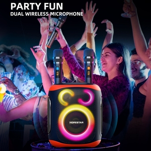 HOPESTAR portatile di durezza PARTY130 120W Subwoofer Kara Party altoparlante senza fili con doppio microfono - Product Image 3