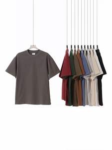 Camiseta de Verano para Hombre, Estilo Americano, Holgada, Vintage, Transpirable, de Manga Corta, Cuello Redondo, Color Sólido, 100% Algodón de Doble Hilo, 300g - Product Image 2