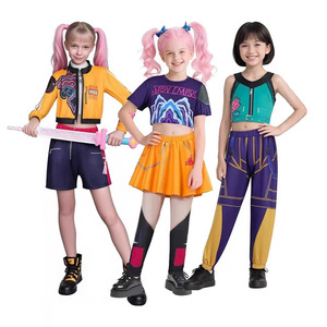 Costumes de groupe pour filles, tenues de scène pour enfants, costumes de cosplay pour spectacles, 8 à 13 ans, tissu en soie de lait - Product Image 2