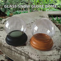 Globe à neige en verre DIY avec support en résine, design Art Déco, édition anniversaire, D100mm, globe à neige soufflé à l'eau, en stock