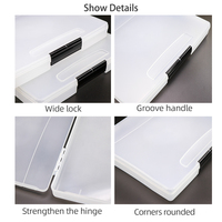 SUNSHING-Organizador de papel de plástico de gran capacidad para documentos A4, caja protectora de archivos, estuche protector de escritorio, suministros de oficina, soporte con asa