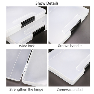 SUNSHING-Organizador de papel de plástico de gran capacidad para documentos A4, caja protectora de archivos, estuche protector de escritorio, suministros de oficina, soporte con asa - Product Image 4