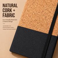Set de Regalo de Cuaderno Ecológico de Corcho y Lino con Logotipo Personalizado, Diario Sostenible A5 con Bolígrafo