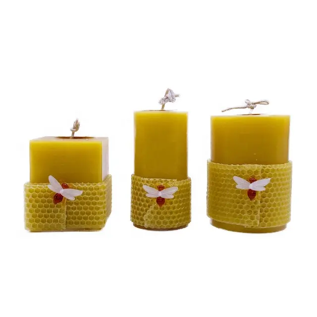 Lp24f r velas para decoração de casa, cera de abelha 100% pura, aromaterapia para decoração de casa