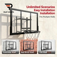 PILOTSPORTS Panier de basket mural en fibre de verre incassable, directement de l'usine, pour salle de sport, maison, terrain de jeu