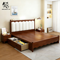 Proveedor chino de camas king size de 1.8m, económicas, personalizables, con gran stock, ecológicas, de diseño moderno, muebles de dormitorio, estructura de cama king size de madera.