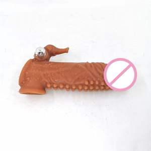 Großhandel wieder verwendbare Silikon Kondom mit Spike gepunkteten Hahn Ärmel Ring Scheide Kondome für Männer Extender Cover Sexspielzeug Penis Ärmel - Product Image 2