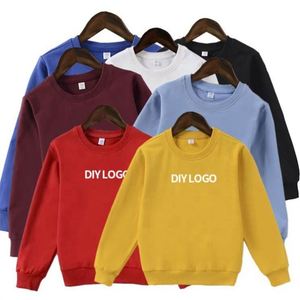 Sweat-shirts en coton de qualité supérieure pour enfants, garçons et filles, à col rond, motif uni, pour le printemps - Product Image 4