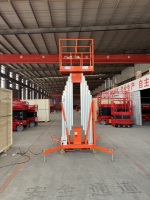Plateforme de travail aérienne mobile hydraulique Berui SJYL0.15-4 à double mât en aluminium, hauteur de travail 12m, capacité 150kg
