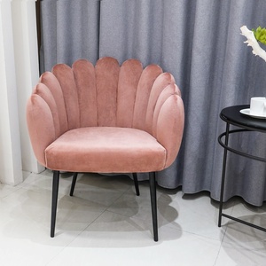 Chaises de salle à manger modernes de luxe de style nordique pour hôtel et restaurant, type <span class=keywords><strong>fleur</strong></span>, <span class=keywords><strong>fauteuil</strong></span> en velours <span class=keywords><strong>rose</strong></span> - Product Image 2