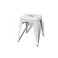 Tabourets métalliques industriels sans dossier, hauteur 45 cm, courts, empilables, pour salle de classe, chaises de salle à manger en métal pour intérieur, extérieur, cuisine