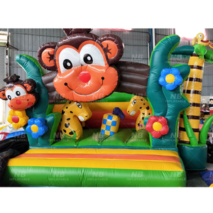 บ้านลมเป่าลมรูปสวนสัตว์ PVC สำหรับเด็ก สนามหญ้าในบ้าน ปราสาทกระโดดขนาดเล็ก ปราสาทลมเป่าลม PVC ขายดี - Product Image 1