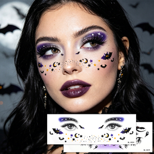 Autocollants de <span class=keywords><strong>tatouage</strong></span> temporaire pour le visage, étiquettes privées personnalisées OEM, pour Halloween, maquillage des yeux, tatouages faciaux imperméables en gros pour les fêtes - Product Image 6