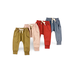 빈티지 스타일 키즈 대나무 땀 바지 소년 소녀를위한 캐주얼 스트레이트 레깅스 아기 조거 바닥 바지 편안한 원단으로 만든 - Product Image 1