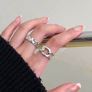 S925 Sterling Silver Braided <b>Ring</b> For Women Geometric <b>Open</b> Design Everyday Wear Jewelry - Product Image 4