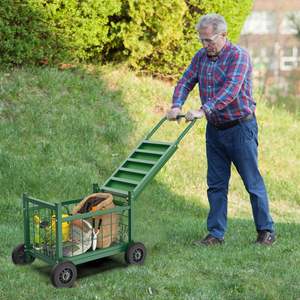 Heavy Duty Garden Rolling Work Seat <b>Cart</b> Mobile Wheeled <b>Gardening</b> Stool with Tool Storage for Backyard Planting - Product Image 6
