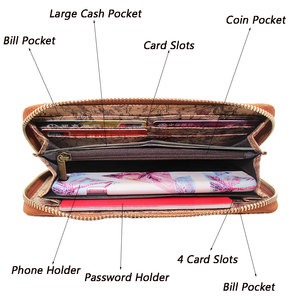 boshiho cork long <b>wallet</b> best quality vegan <b>wallet</b> customized <b>zipper</b> <b>wallet</b> for women with gift box - Product Image 4