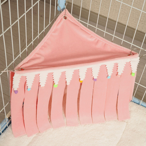 Escondite de esquina <span class=keywords><strong>para</strong></span> mascotas pequeñas con patrón de rayas, nuevo patio de recreo extraíble, cortinas cálidas, diseño de borlas, Hogar <span class=keywords><strong>para</strong></span> hámsteres, conejillos de indias - Product Image 4