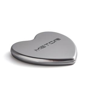 Espejo de Maquillaje Plegable de Bolsillo con Forma de Corazón Personalizado, de Metal Plateado con Grabado, para Chicas - Product Image 3