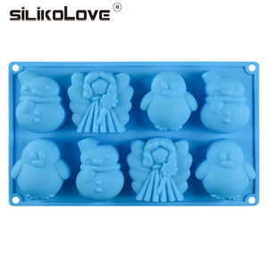 Moules à gâteau en silicone SILIKOLOVE Factory, 8 cavités, forme de bonhomme de neige et de hibou, LFGB, platine, antiadhésif, sans BPA, pour la décoration de gâteaux au mousse - Product Image 5