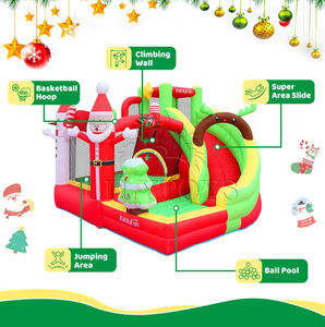 Château plein d'entrain sautant gonflable de bonhomme de neige d'arbre de Noël de nouveau style avec la glissière - Product Image 2