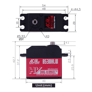 Servomoteur numérique programmable sans balais à engrenages en acier B53BHLW, 0,090 sec, 31 kg-cm, pour bateaux RC 1/10, jouets télécommandés - Product Image 3