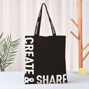 Sacs fourre-tout en toile personnalisés avec logo imprimé, nouveau style simple, tendance, grande capacité, sac à bandoulière - Product Image 3