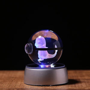 Boule de Pokéball Charmander en cristal transparent de 50 mm 80 mm, gravée au laser 3D, sculptée à la main, cadeau d'affaires - Product Image 3