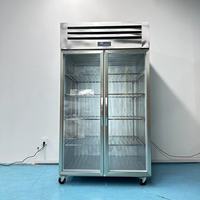 Vitrine Réfrigérée Commerciale Verticale à Température Unique, Refroidissement Direct, pour Viandes et Fruits de Mer, en Acier Inoxydable, pour Boucher