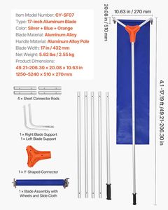 Pelle à neige de toit de haute qualité 450 cm, lame en tissu PE de 23 cm, manche télescopique réglable en alliage d'aluminium, idéale pour une utilisation extérieure <span class=keywords><strong>Wolin</strong></span> - Product Image 5