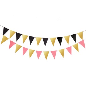Drapeaux triangulaires, décorations de fête d'anniversaire, bannières colorées pour événements d'enfants, style simple et durable - Product Image 5